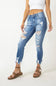 Cello Distressed Fray Ankle Cropped Skinny Jeans for Women