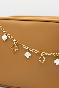 Clover Chain Purse Charm in Gold