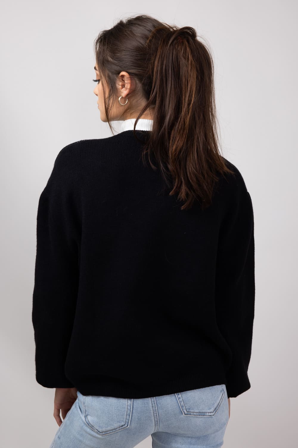 Football Mom Sweater for Women in Black Cream