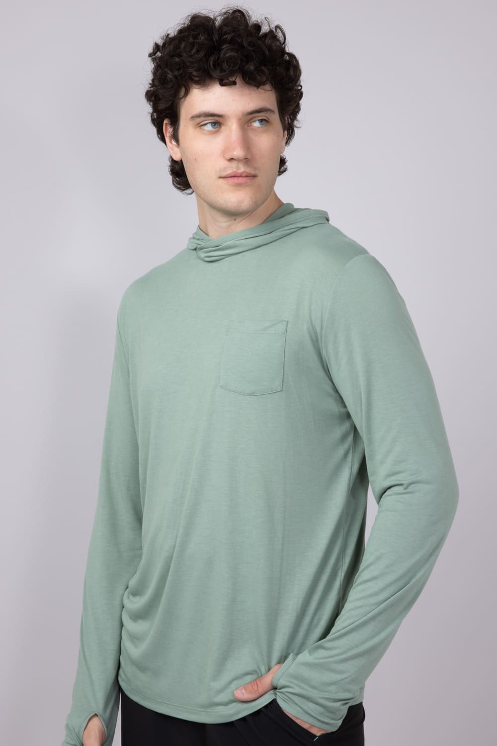 Free Fly Bamboo Lightweight Hoodie for Men in Palm Green