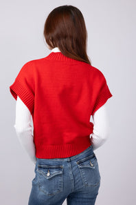 Heart Sweater for Women in Red