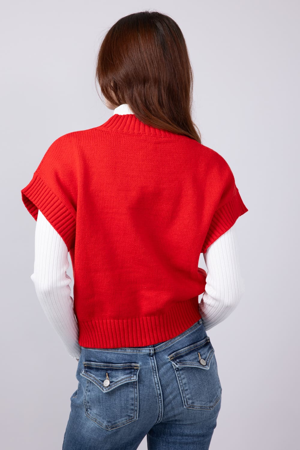 Heart Sweater for Women in Red