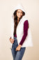 Hooded Quilted Zipper Puffer Vest for Women in Beige