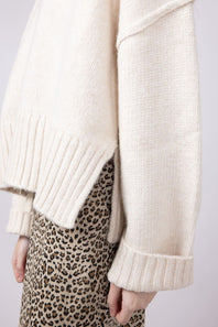 Johnny Collar Sweater for Women in Beige