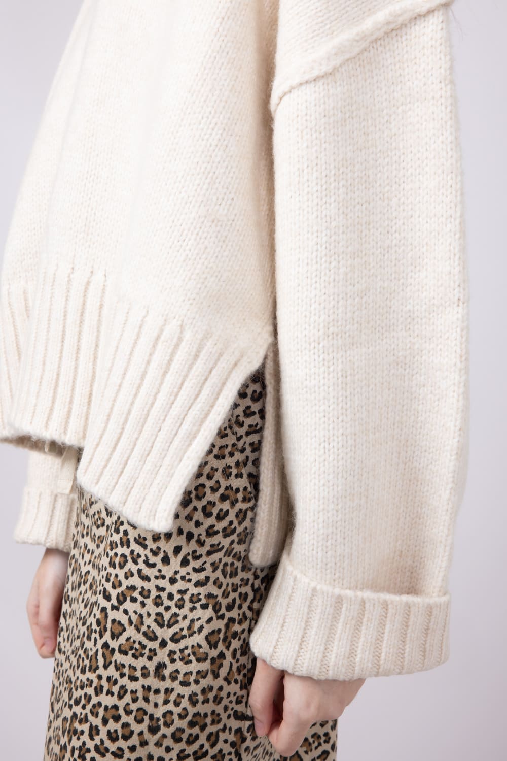 Johnny Collar Sweater for Women in Beige