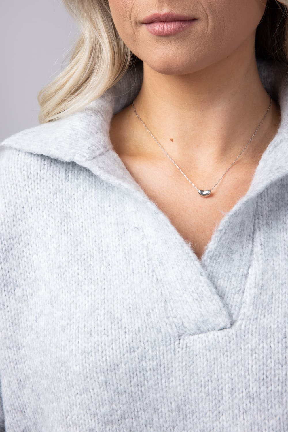 Johnny Collar Sweater for Women in Grey
