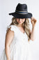  Straw Wide Brim Hat with Band for Women in Black 