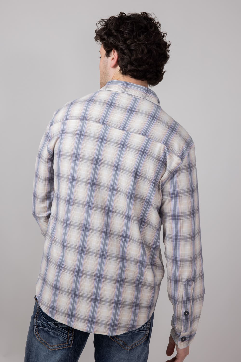 Hallstatt Knit Button Up Flannel Shirt for Men in Sand