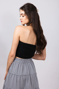 Love Tree Ruching Tube Top for Women in Black