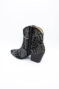 Matisse Heidi Rhinestone Cowboy Booties for Women in Black