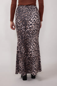 Leopard Print Maxi Skirt for Women in Animal Print