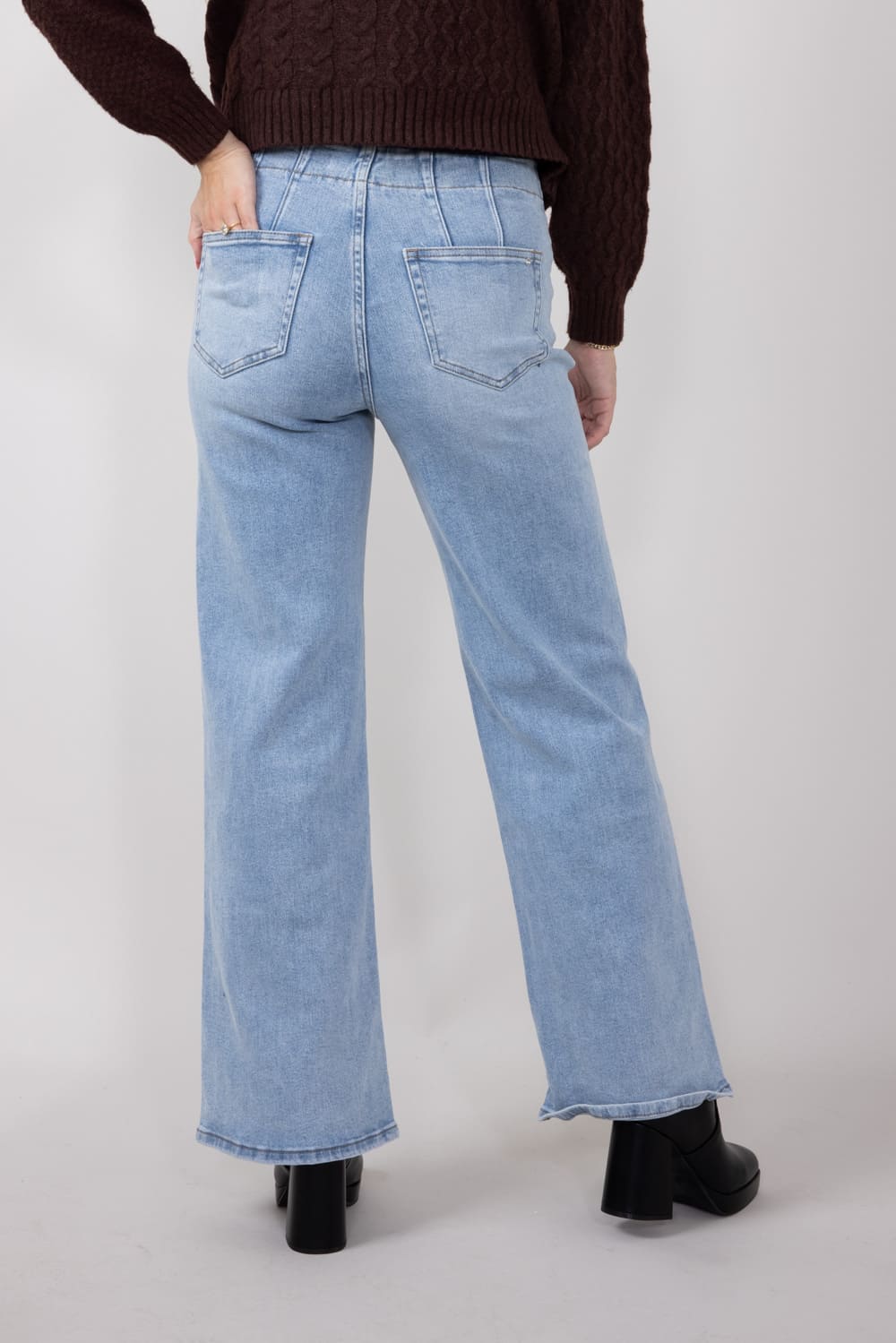 Mica High Rise Wide Leg Jeans for Women in Light Wash