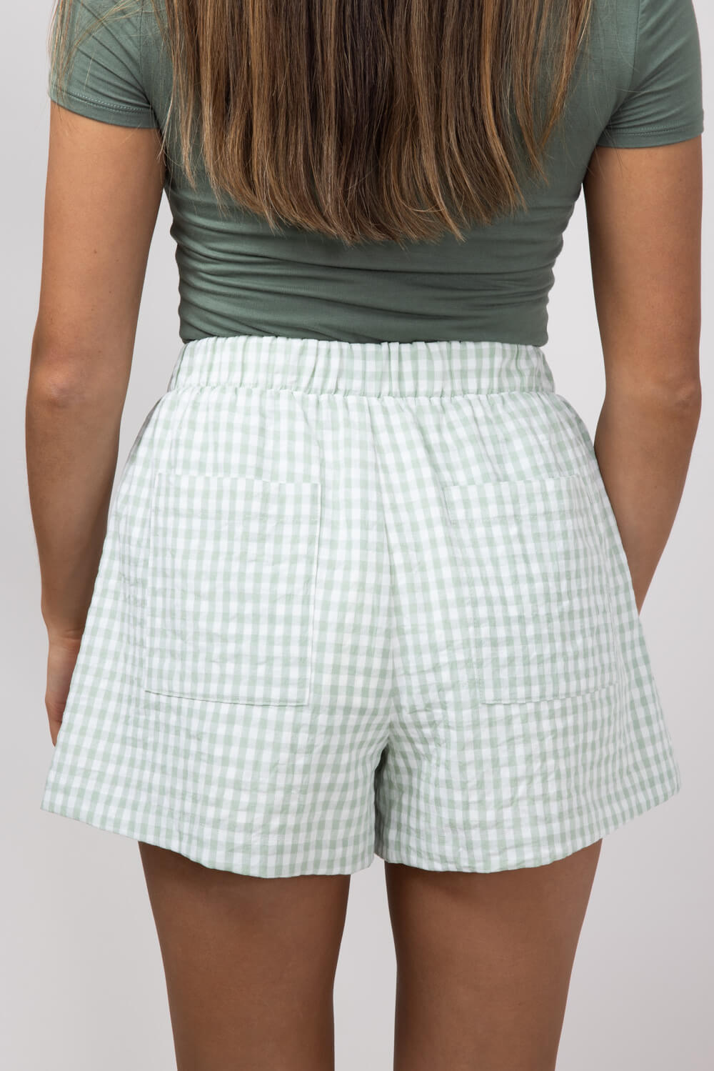 Plaid Boxer Lounge Shorts for Women in Green