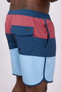 Quiksilver Surfsilk Tijuana Striped Volley 7” Shorts for Men in Navy