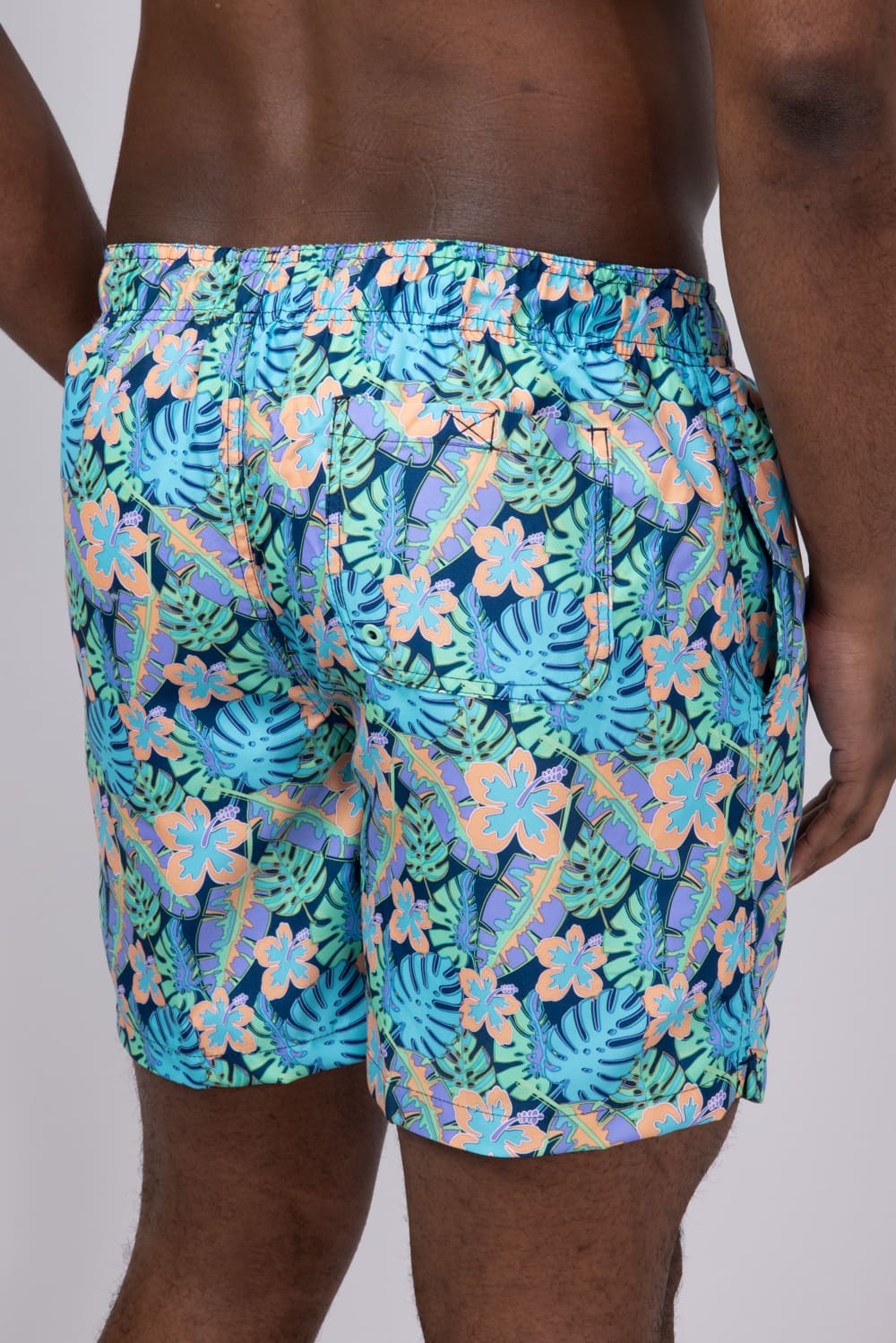 Floral Print 6” Swim Shorts for Men in Navy