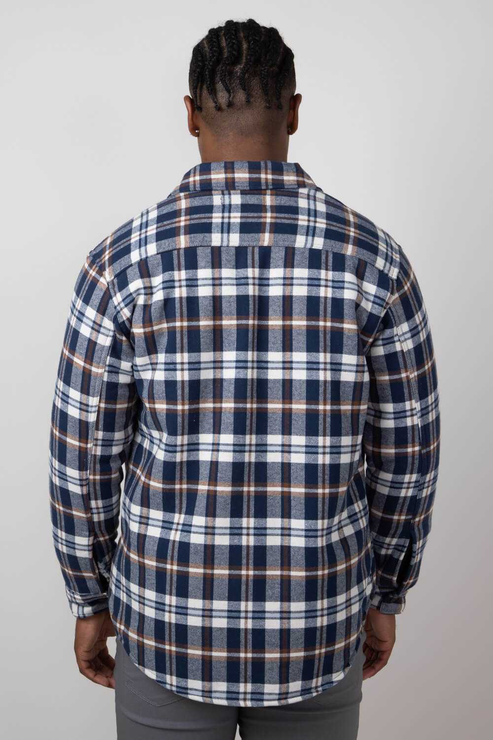 Sherpa Lined Flannel Shacket for Men in Ink