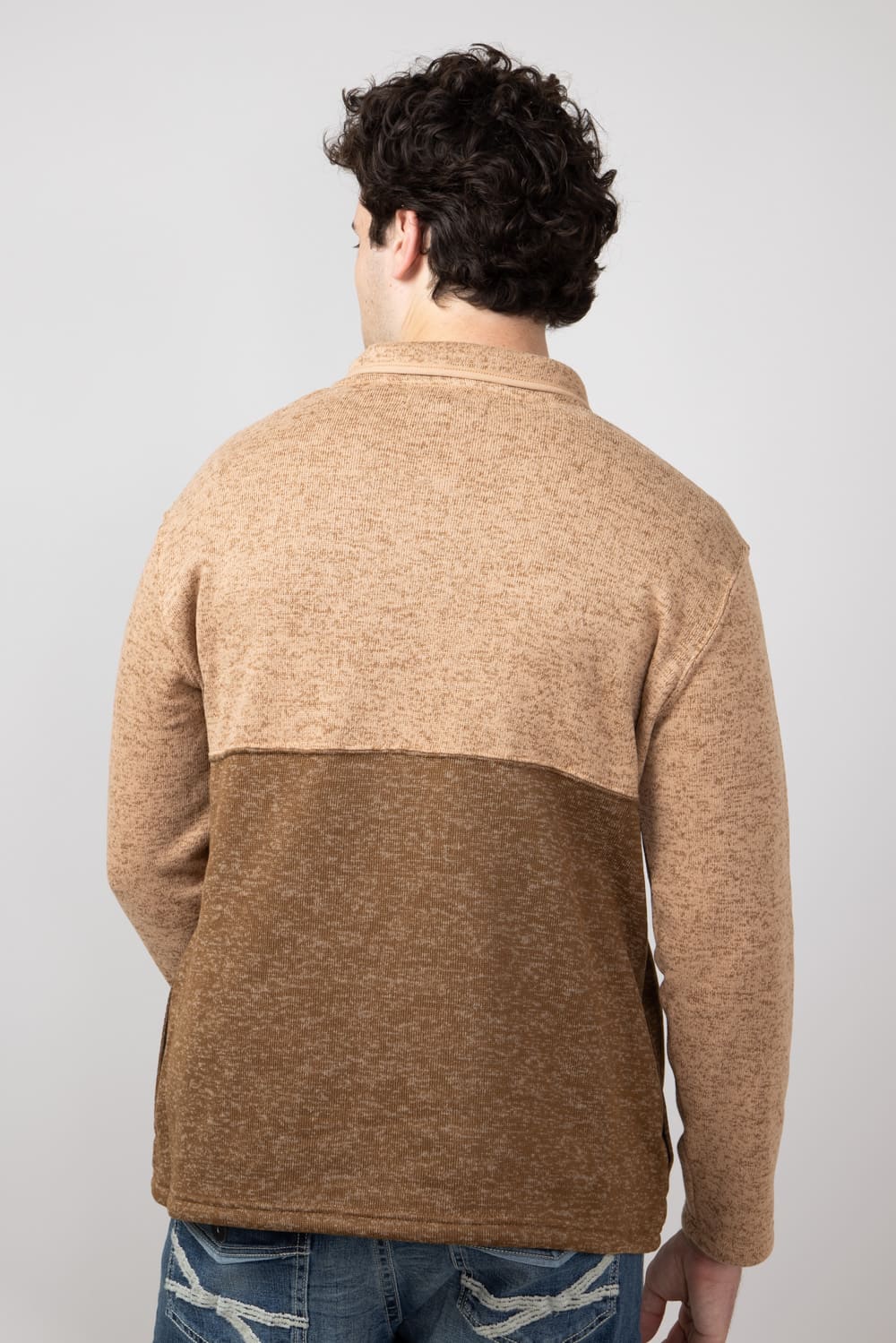 Simply Southern Quarter Snap Pullover for Men in Sand