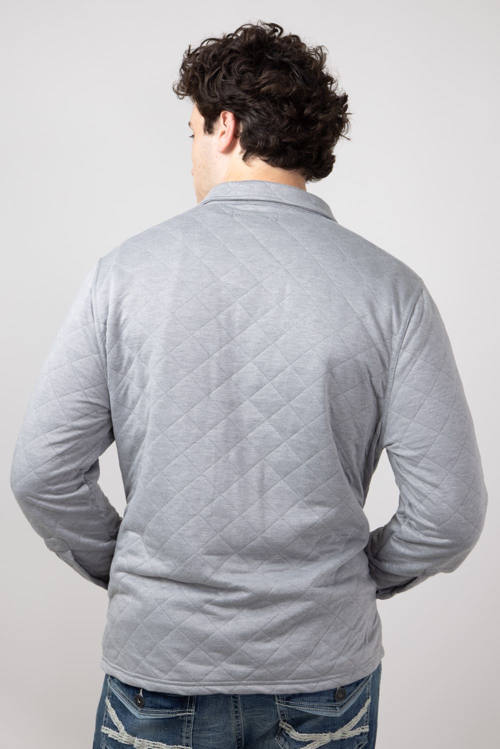 Simply Southern Quilted Shacket for Men in Ash