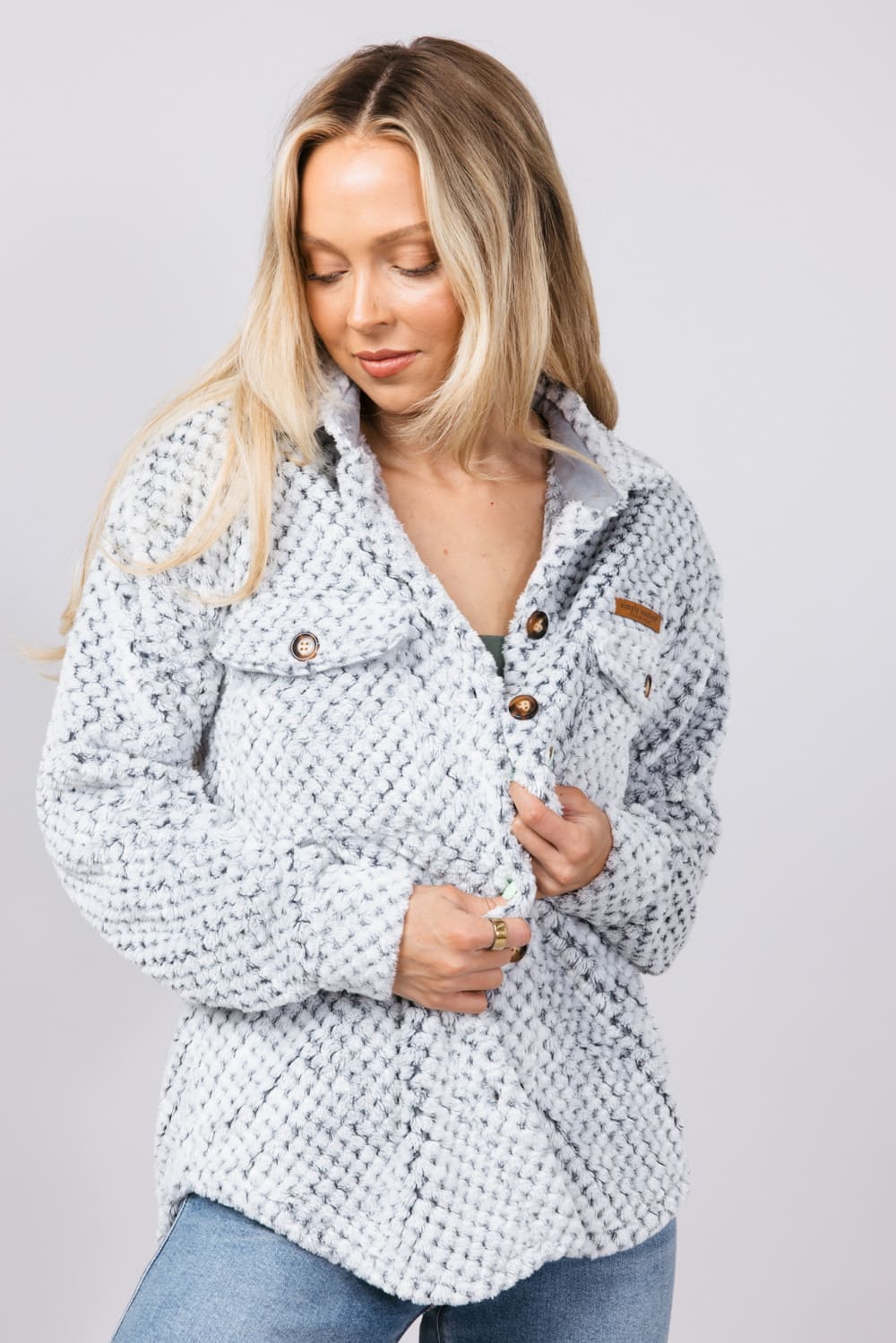 Simply Southern Soft Shacket for Women in White