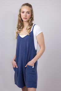 Simply Southern Urban Ribbed Knit Romper for Women in Navy