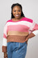 Simply Southern Striped Cropped Sweater for Women in Cranberry