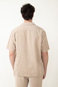 Corduroy Button Up Shirt for Men in Tan