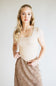 Seamless Double Layer Knit T-Shirt for Women in Light Taupe