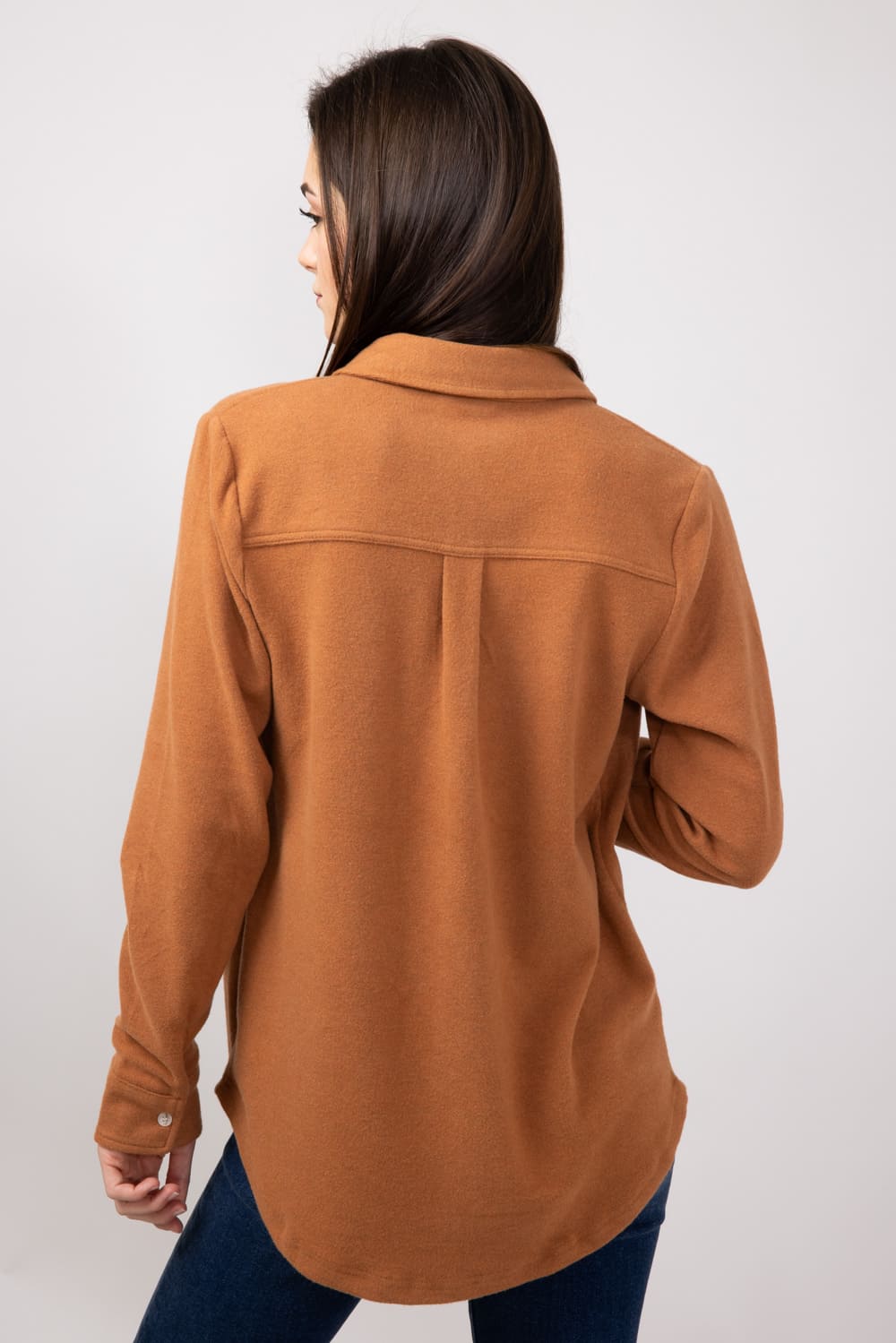 Thread & Supply Lewis Soft Luxe Button Up Shirt for Women in Pecan Heather