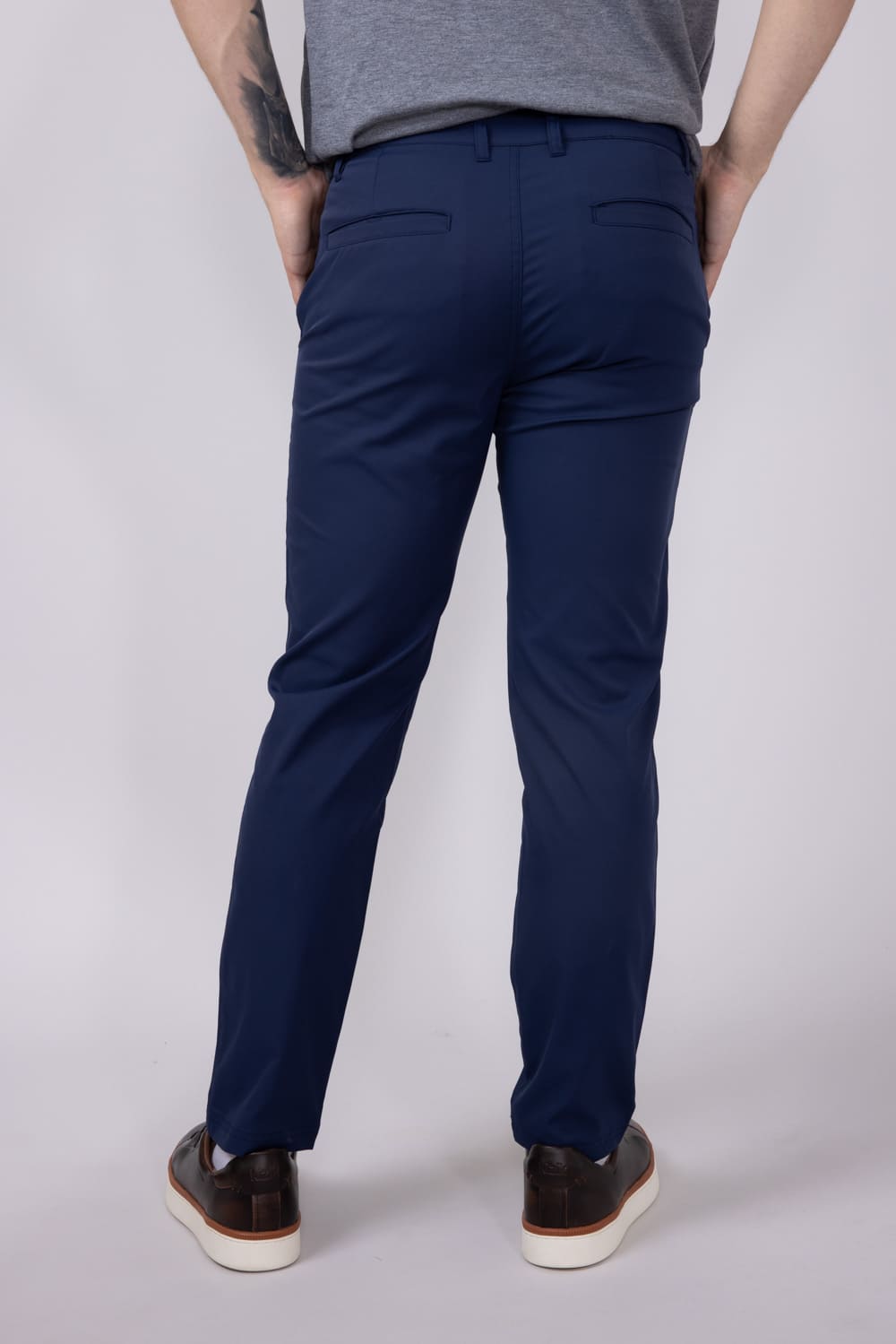 Vintage Summer Performance Flex Pants for Men in Navy