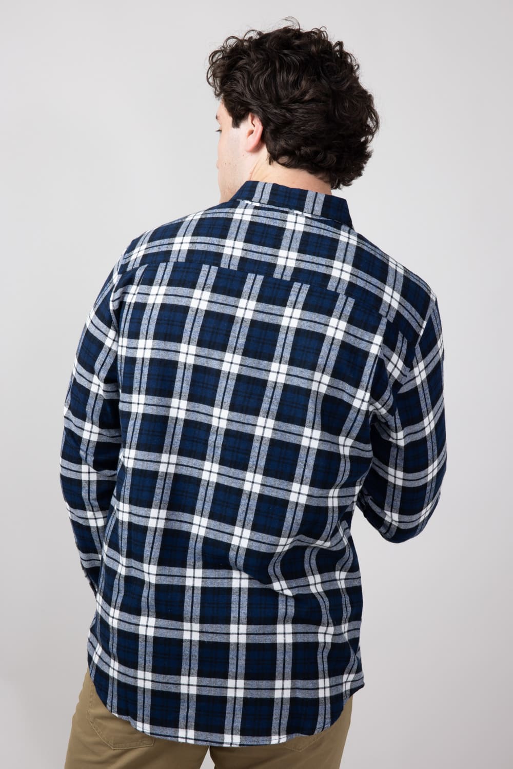 Weatherproof Vintage Brushed Flannel Shirt for Men in Blue Print