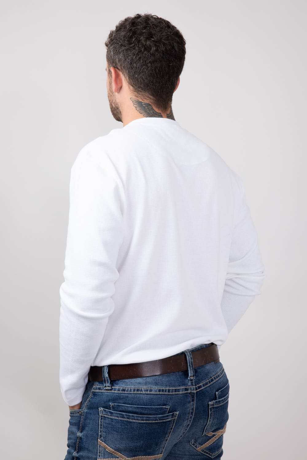 Weatherproof Vintage Waffle Henley Shirt for Men in White