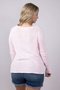 Miracle Lake Life Lightweight Sweater for Women in Blush/Beige
