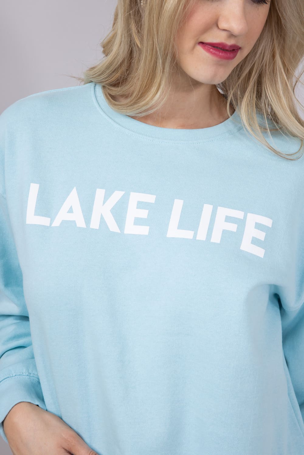 Simply Southern Womens Lake Life Sweatshirt for Women in Mint