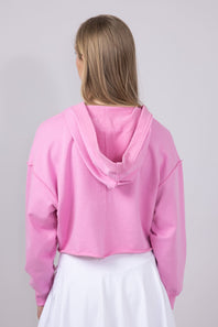 Womens Simply Southern Johnny Collar Cropped Hoodie for Women in Pink