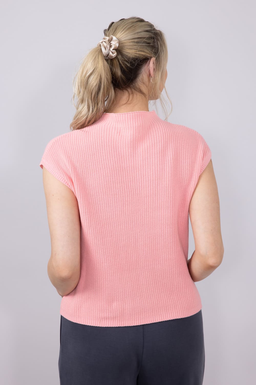 Womens Simply Southern Breeze Knit Cap Sleeve Sweater for Women in Salmon