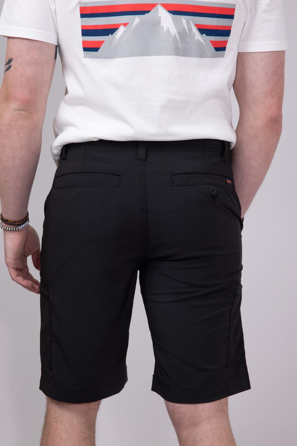 WearFirst 10" Zipper Pocket Cargo Shorts in Black