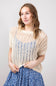 Crochet Short Sleeve Sweater for Women in Natural