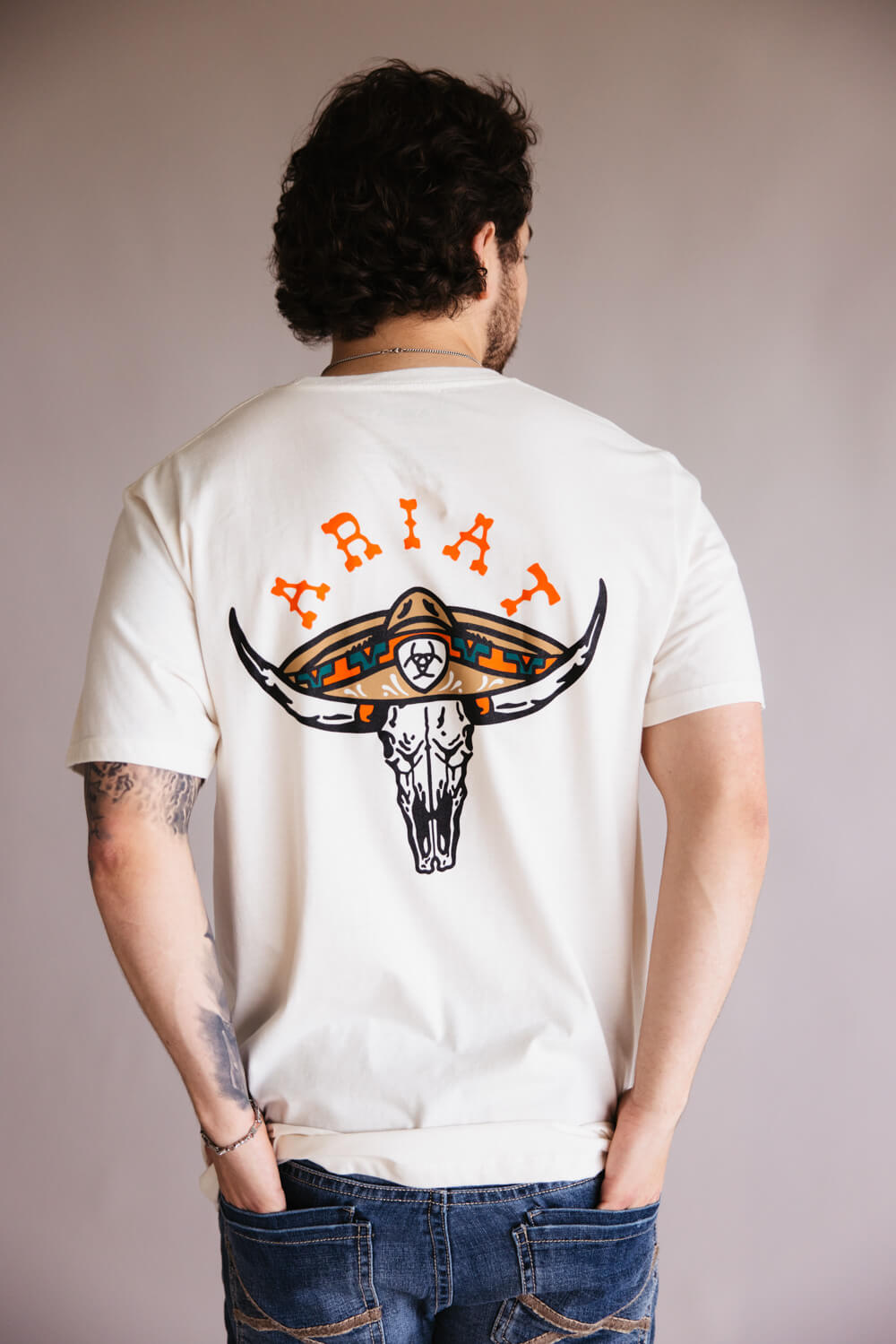 Ariat Mexicali Steerhead T-Shirt for Men in White