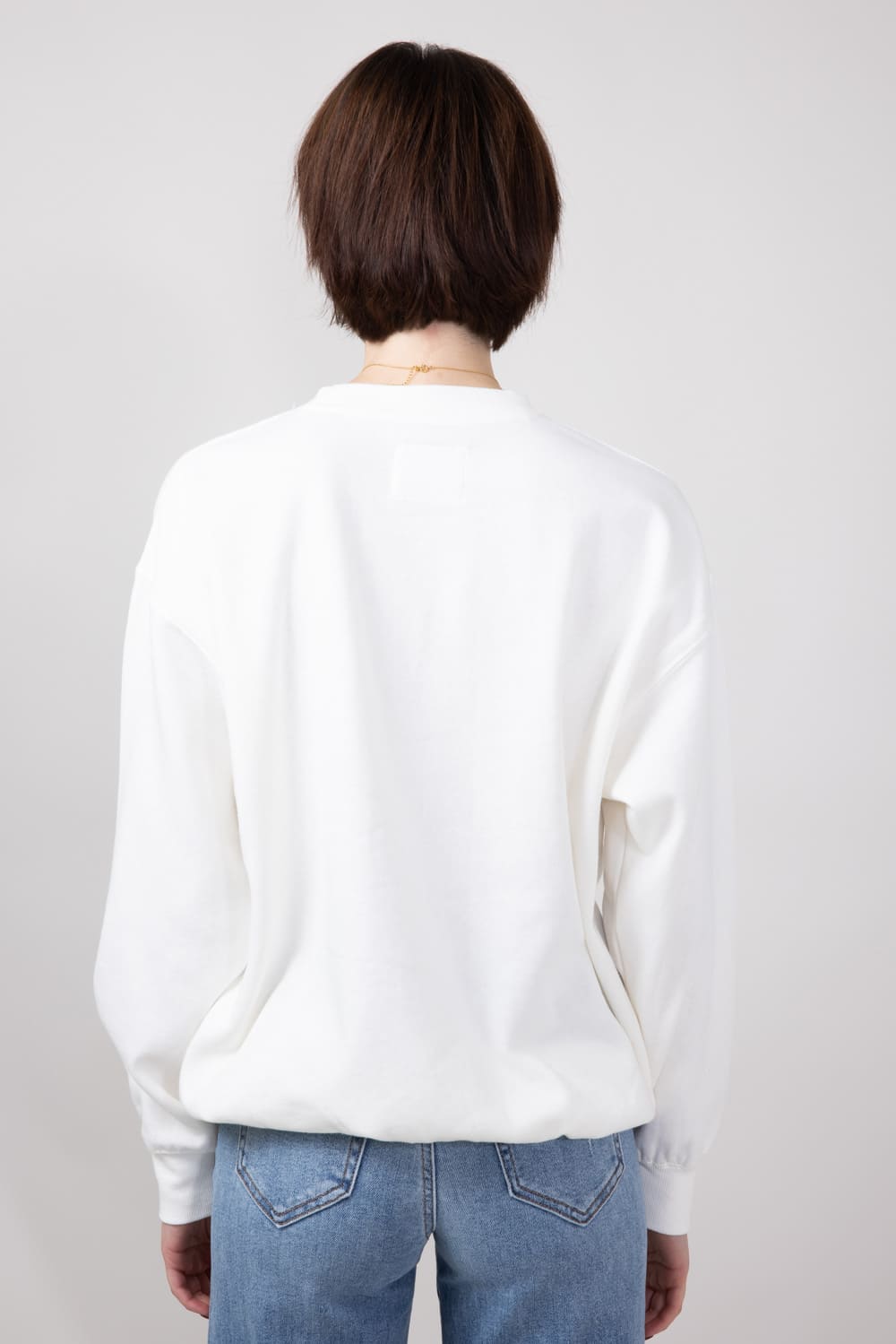 1897 Active Embroidered Bow Fleece Sweatshirt for Women in Ivory