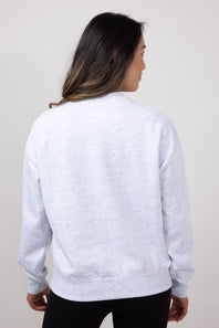 1897 Active Local Chenille Patched Fleece Crewneck for Women in Ice Grey