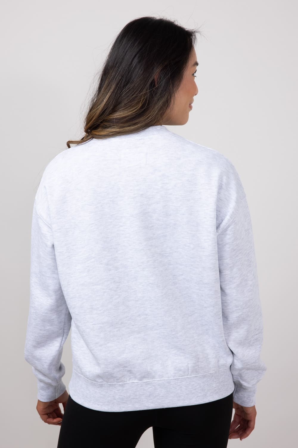 1897 Active Local Chenille Patched Fleece Crewneck for Women in Ice Grey