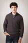 1897 Original 1/4 Zip Mock Neck Sweater for Men in Dark Shadow