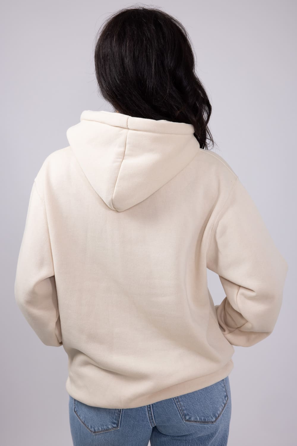 1897 Active Michigan Embroidered Hoodie for Women in Cream