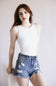 Seamless Double Layer Knit Tank Top for Women in White