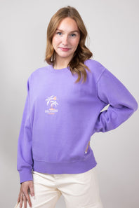 Billabong Palmy Brooklyn Crewneck for Women in Purple Punch