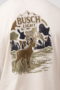Busch Camo Deer Wildlife Scene T-Shirt for Men in Sand