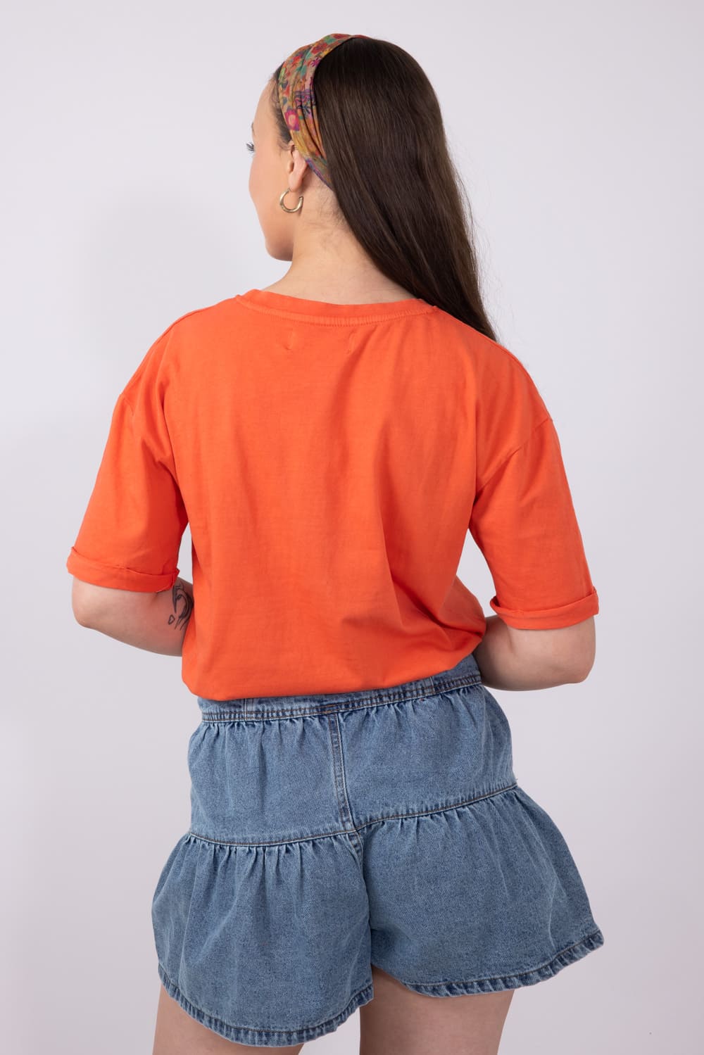 C&C California Melissa Sunwashed USA Girlfriend T-Shirt for Women in Red Orange | 89A03008A-RED