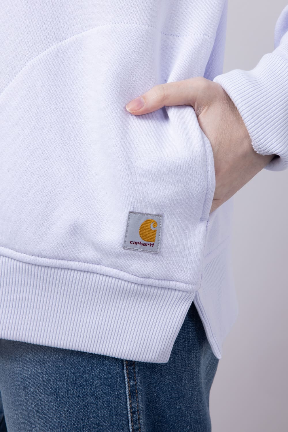 Carhartt Tencel Relaxed Fit Half Zip Sweatshirt for Women in Fresh Lavender