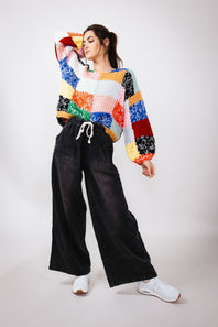 Carpenter Wide Leg Denim Pants for Women in Charcoal