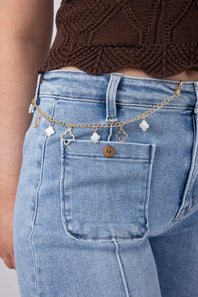 Clover Chain Purse Charm in Gold